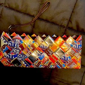 Candy wrapper wristlet purse
